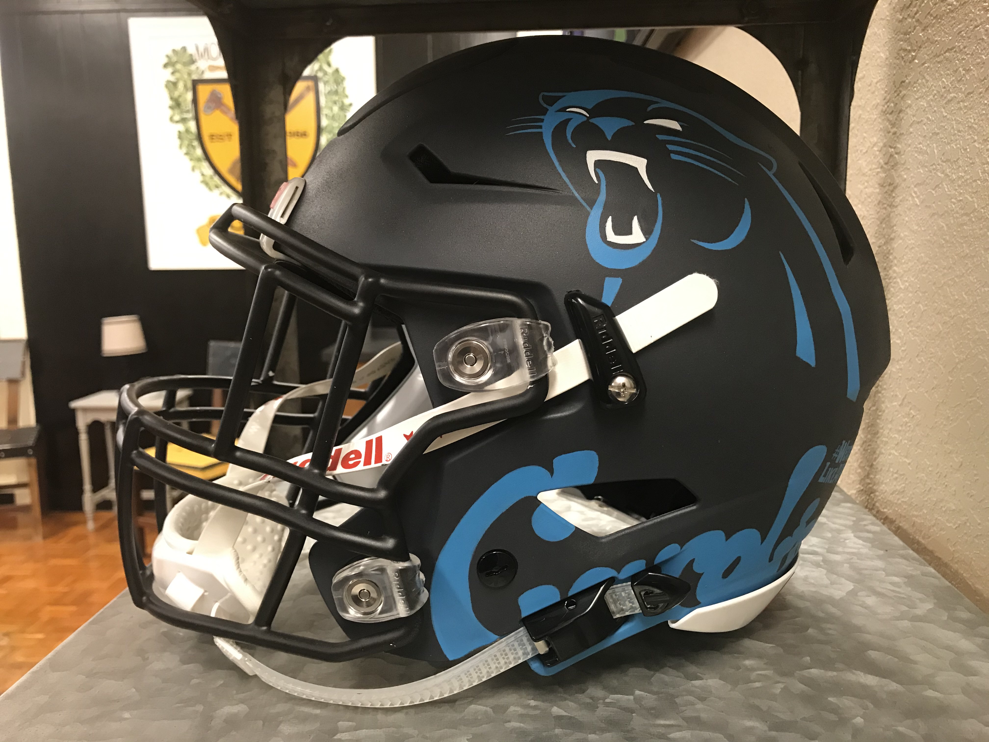 No Parking Logo New Helmets From The Carolina Panthers sunwalls