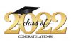 Graduation class of 2022 greeting background. Vector Illustration.